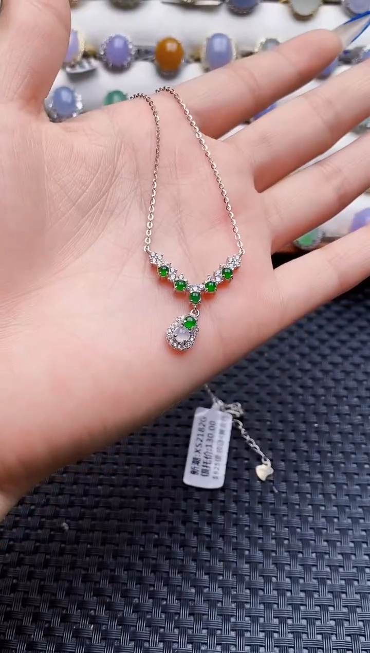 银S925镶嵌戒指翡翠4091