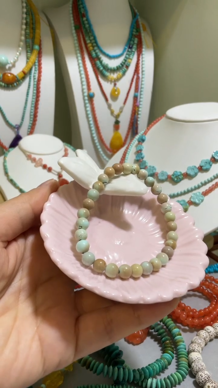 未镶嵌绿松石珠宝奇石6mm+手串