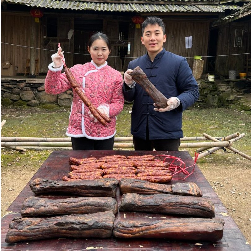 四川特产传统工艺柴火熏麻辣/五香香肠地道农家风味