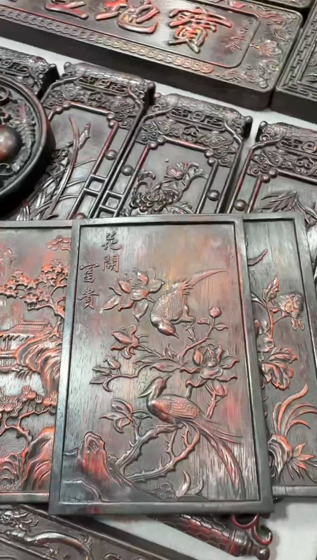 木紫檀 花鸟拆件板