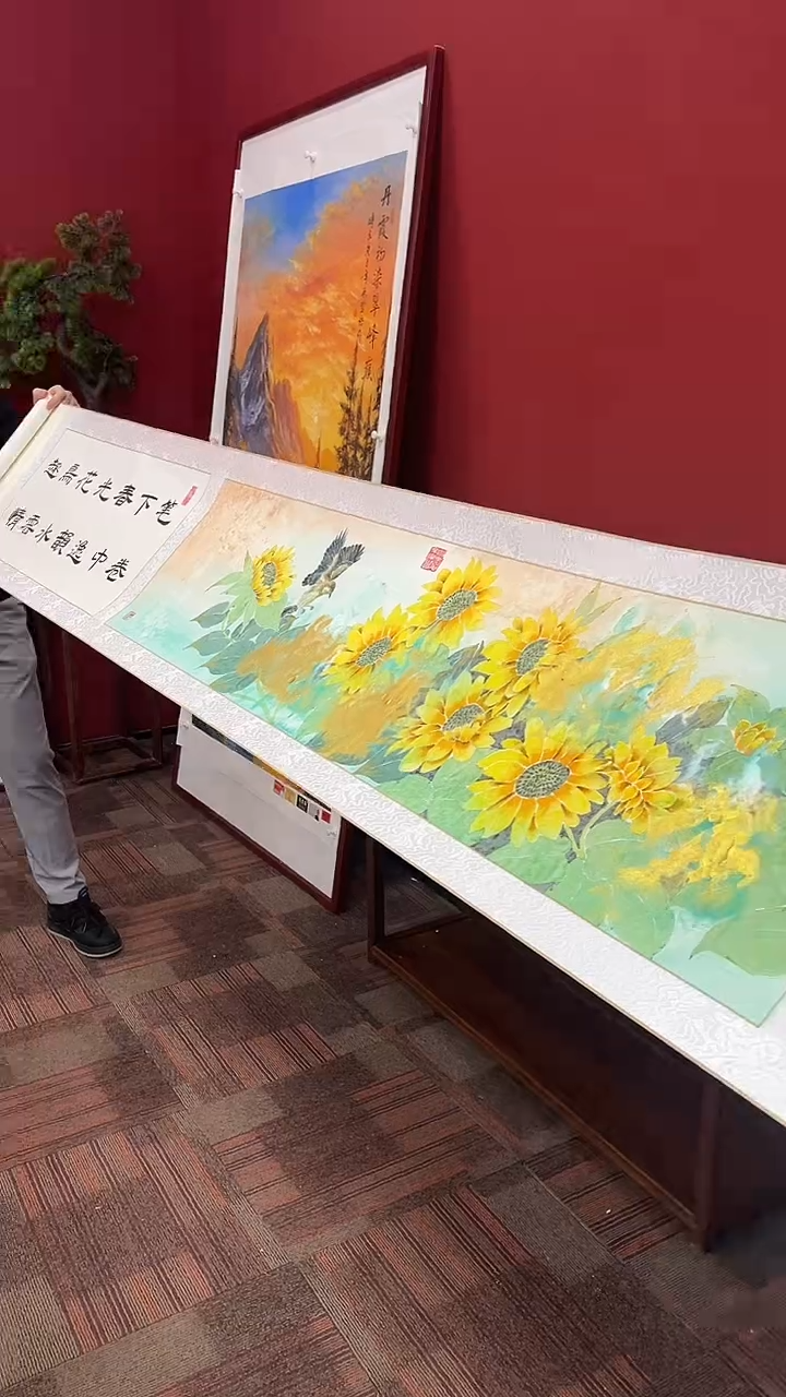 国画王碧梧绘画4pc花鸟手卷