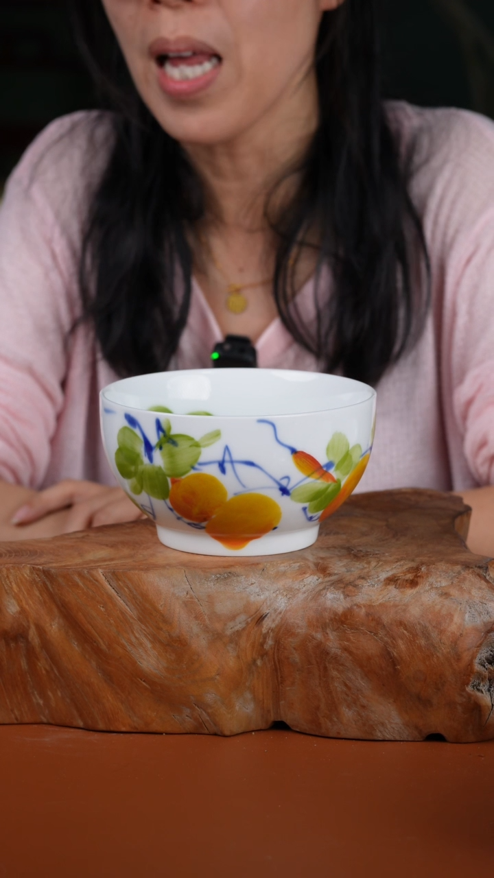 陶瓷景德镇高温釉中彩面碗直径15高7.5-8