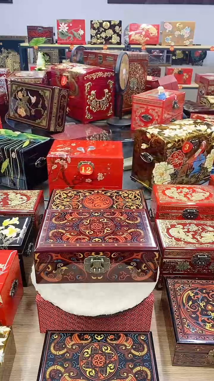 【闪购商品】28黑加红手推漆宫廷汉文收藏款