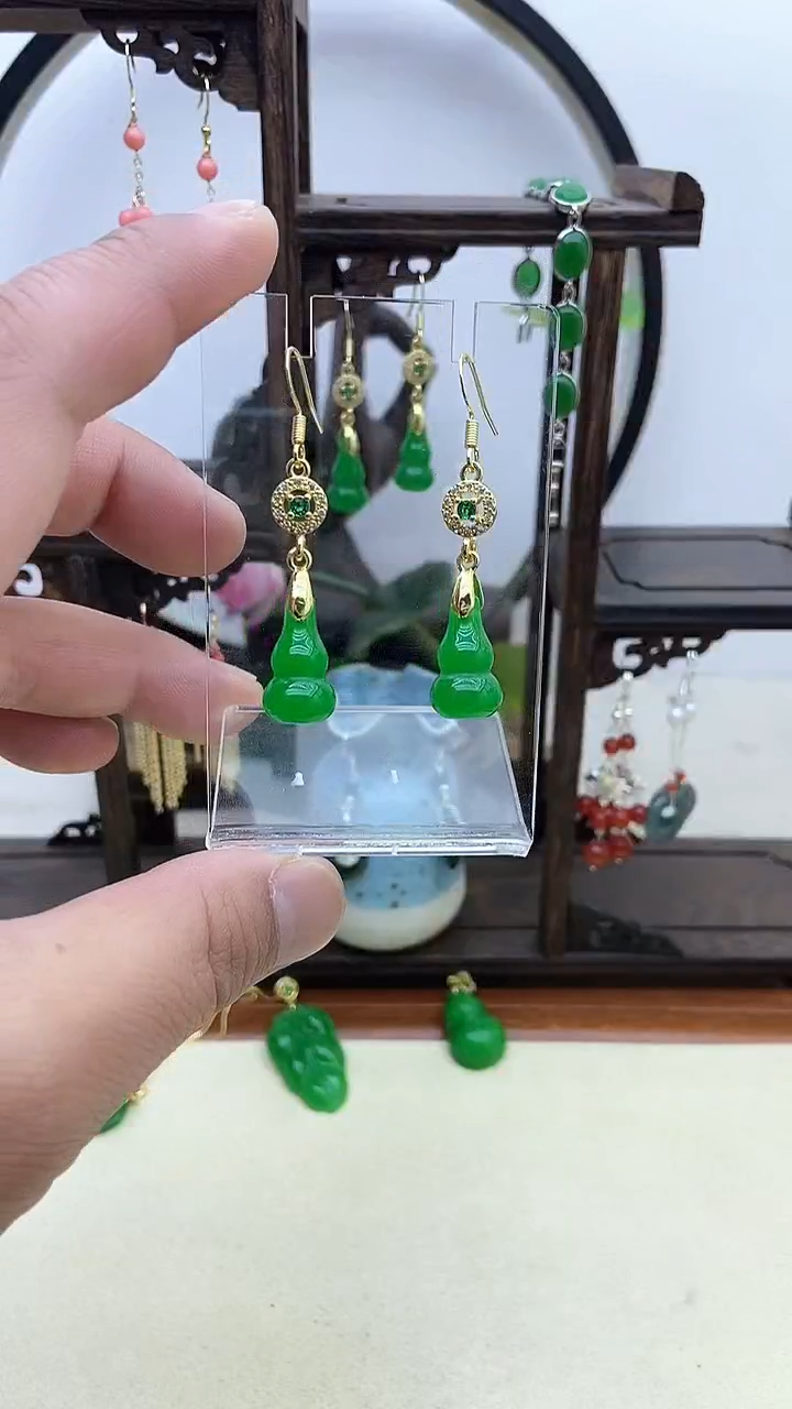 【闪购商品】翡翠耳饰14K金镶嵌52号