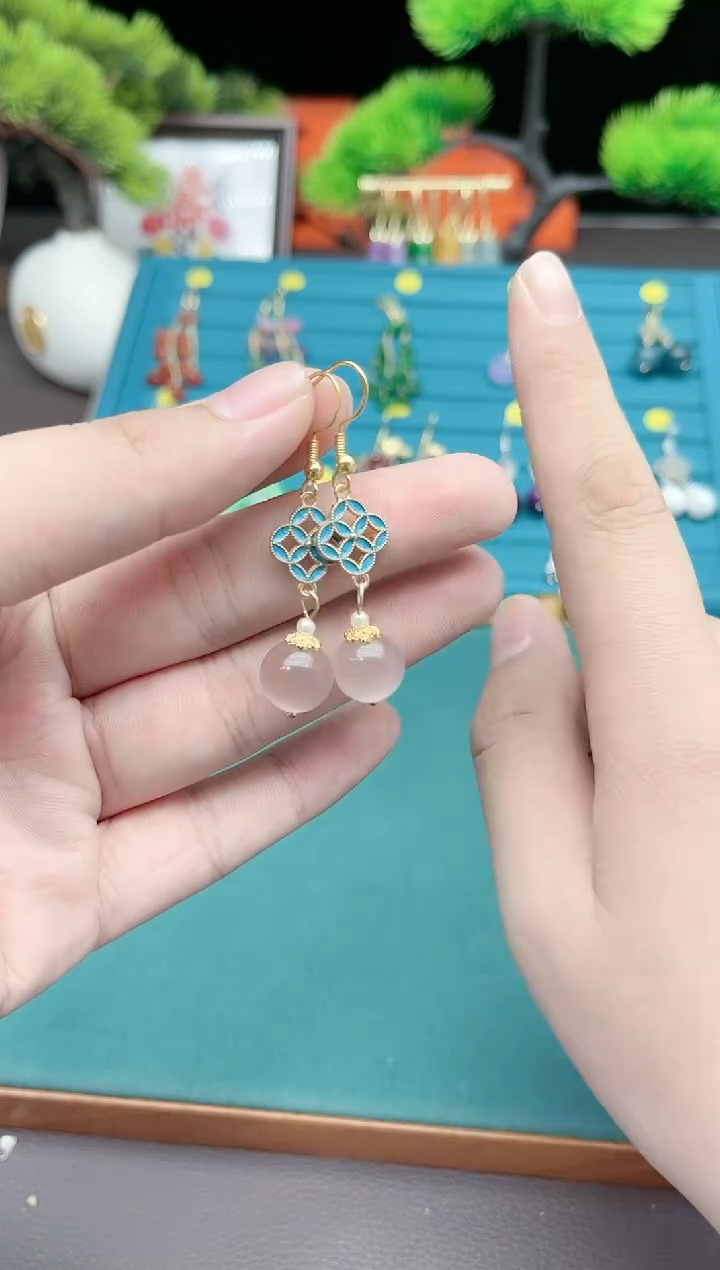 【闪购商品】玛瑙/玉髓耳钉银S925镶嵌201000