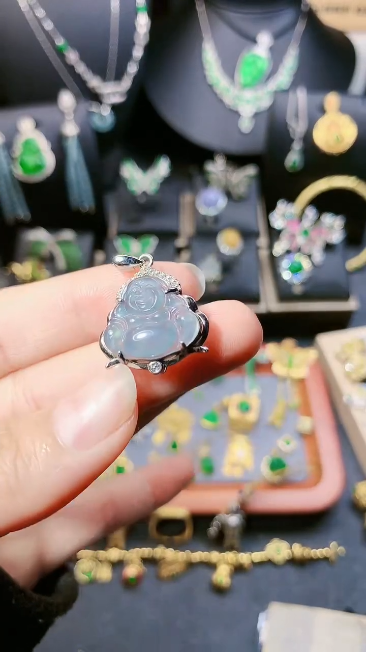 【闪购商品】翡翠吊坠(赠链)银S925镶嵌吊坠