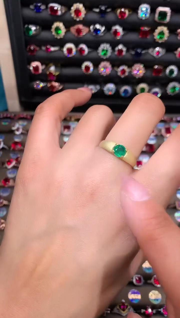 【闪购商品】祖母绿戒指银S925镶嵌1