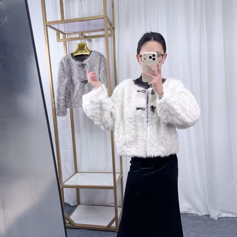【皮毛一体】女装皮草短款毛毛外套