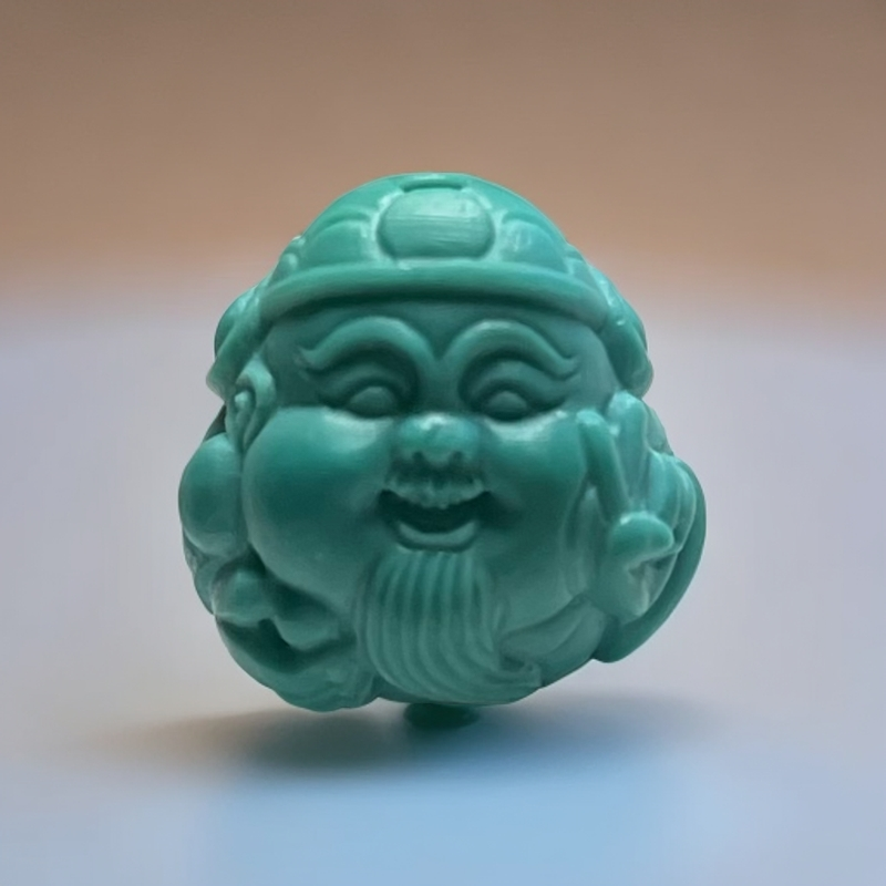 【帝丰】湖北十堰天然原矿绿松石高瓷精工立体财神吊坠配饰手工