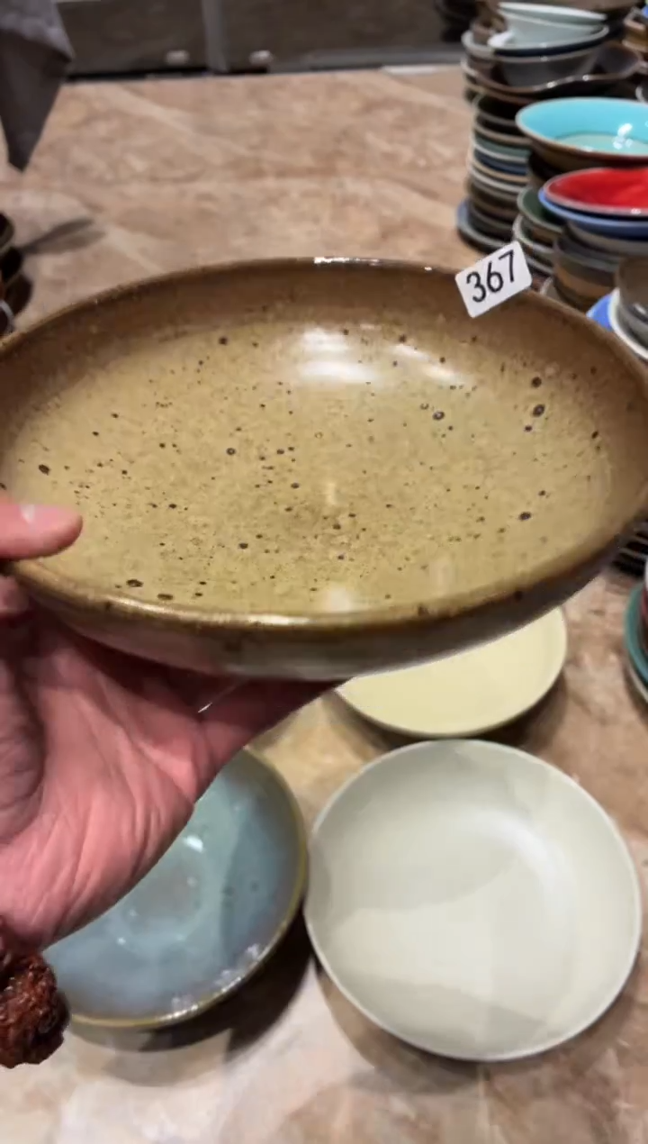 瓷片清**芽367鹧鸪斑深汤盆1个