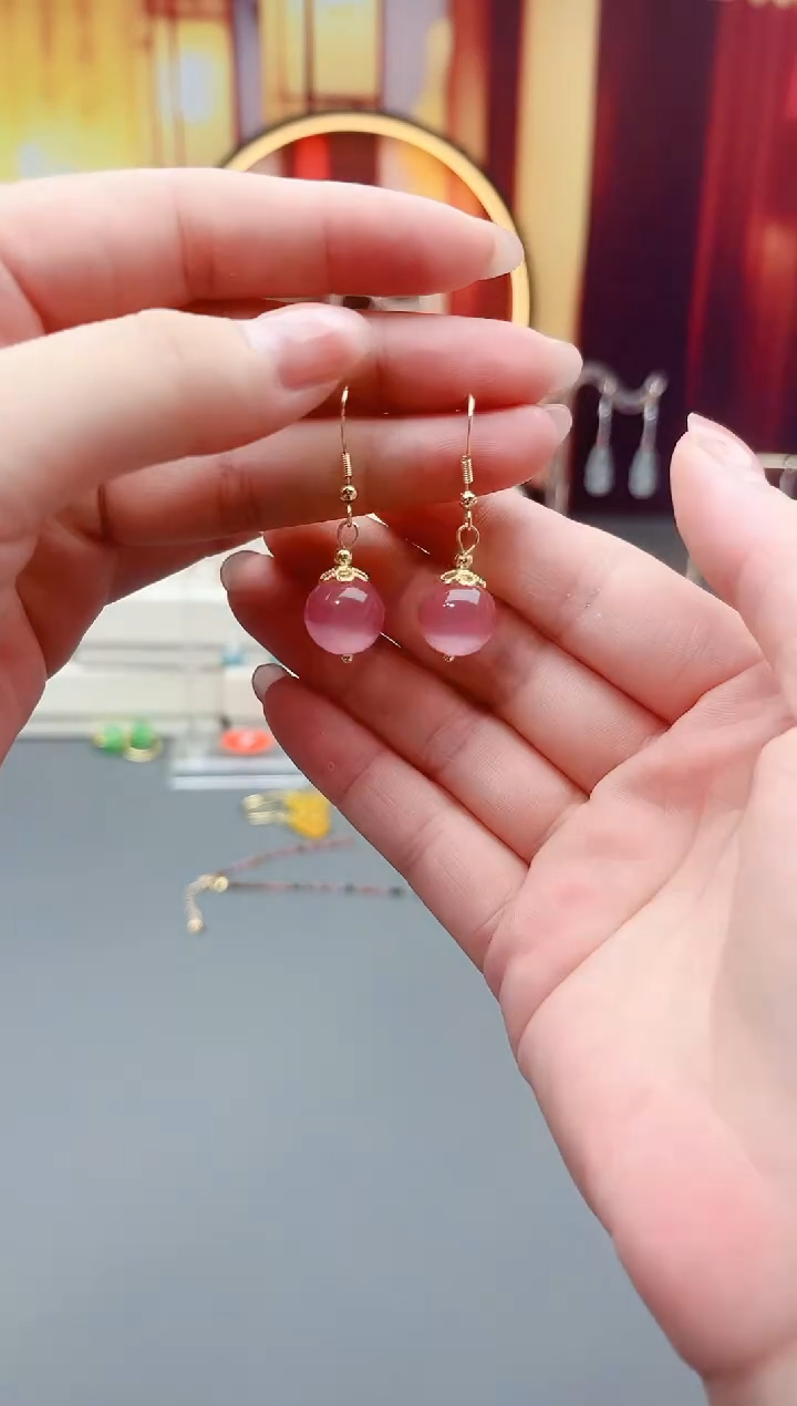 银S925镶嵌耳饰玛瑙/玉髓301