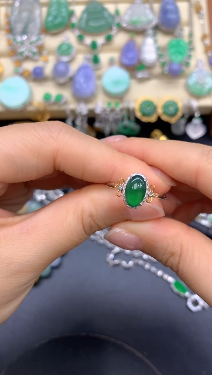 【闪购商品】翡翠戒指18K金镶嵌243-中国好珍宝