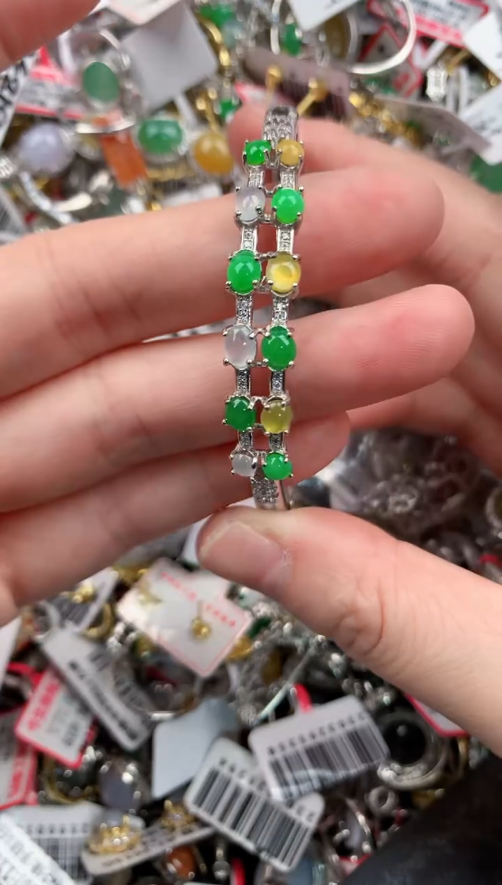 银S925镶嵌戒指翡翠111            9