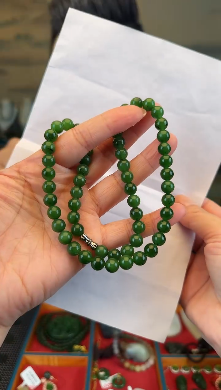 颈饰未镶嵌和田玉卡8妈妈链
