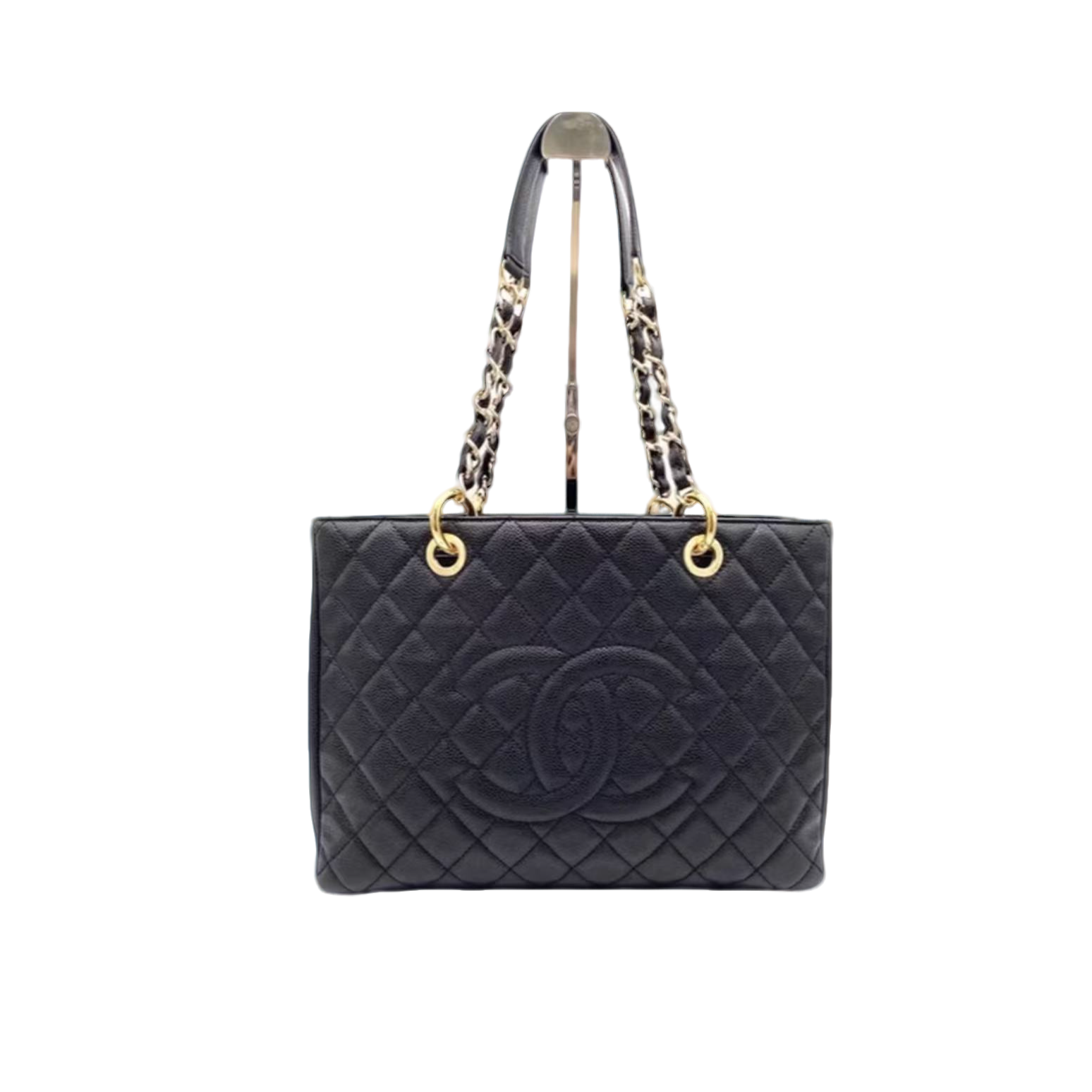 99新 Chanel/香奈儿 [TVB识货]  黑金/黑银GST中号 单肩包包 