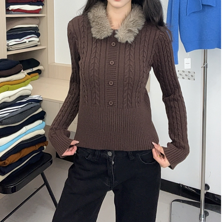 针织女毛针织衫暖绒羊毛套头毛衣秋季长袖开衫时尚
