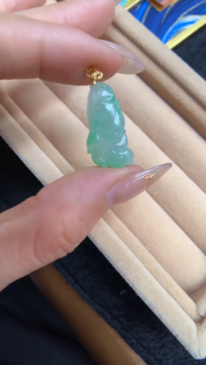 【闪购商品】翡翠颈饰18K金镶嵌鱼鱼