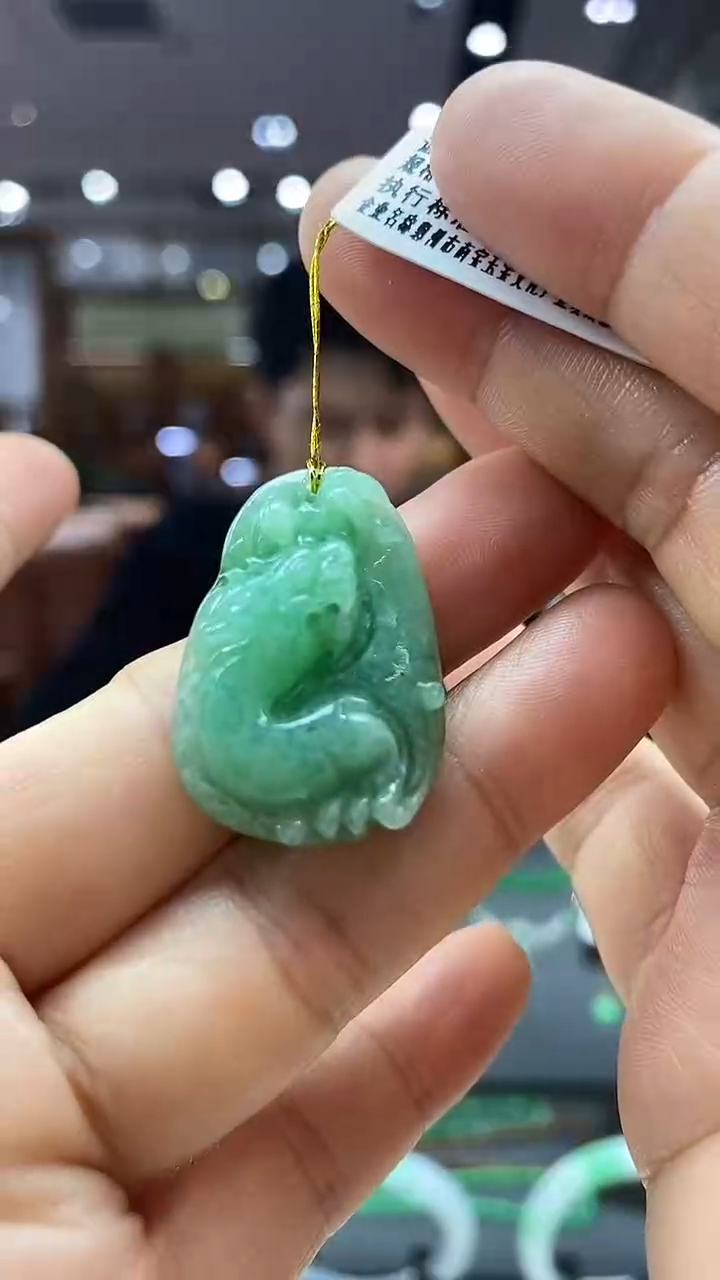 颈饰未镶嵌翡翠龙牌