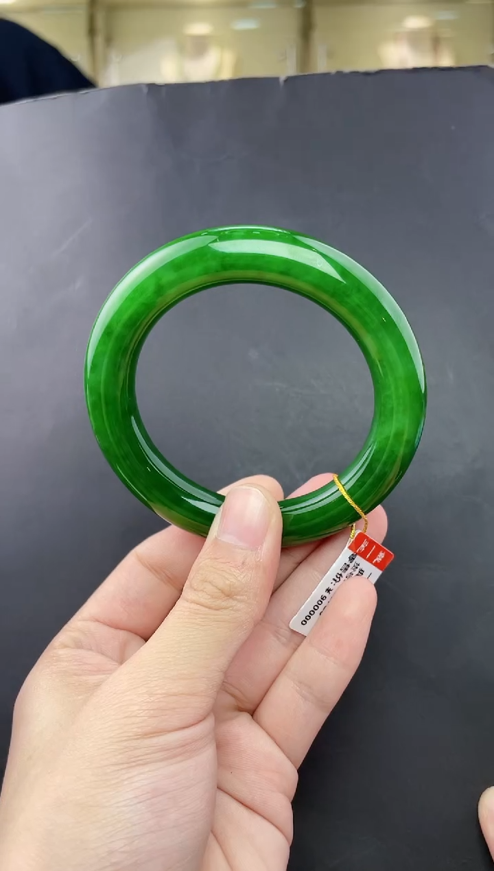 和田玉手镯未镶嵌传世级碧玉手镯54.5圈