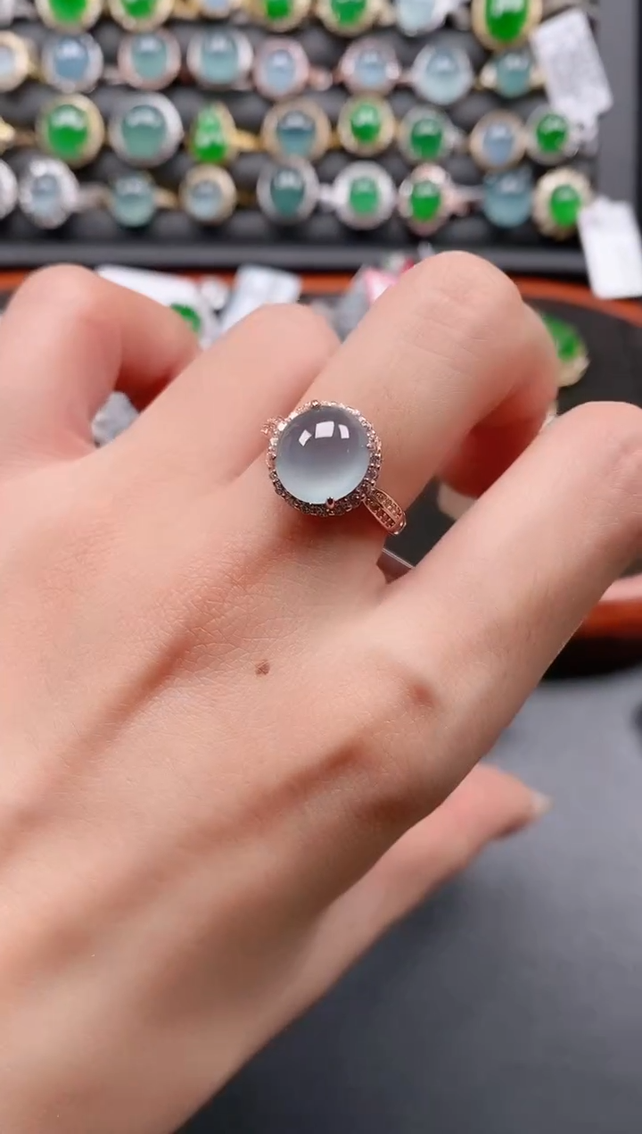 银S925镶嵌戒指翡翠11