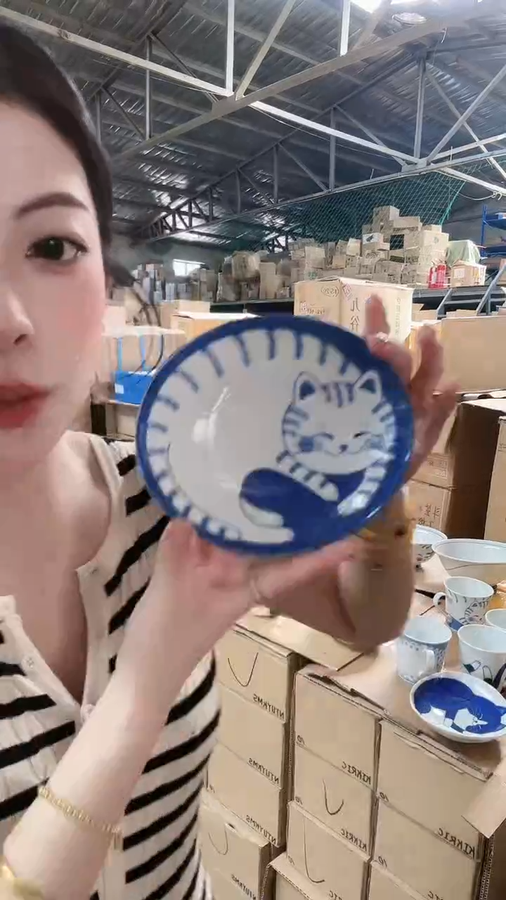 陶瓷卡通16.5cm椭圆盘一个