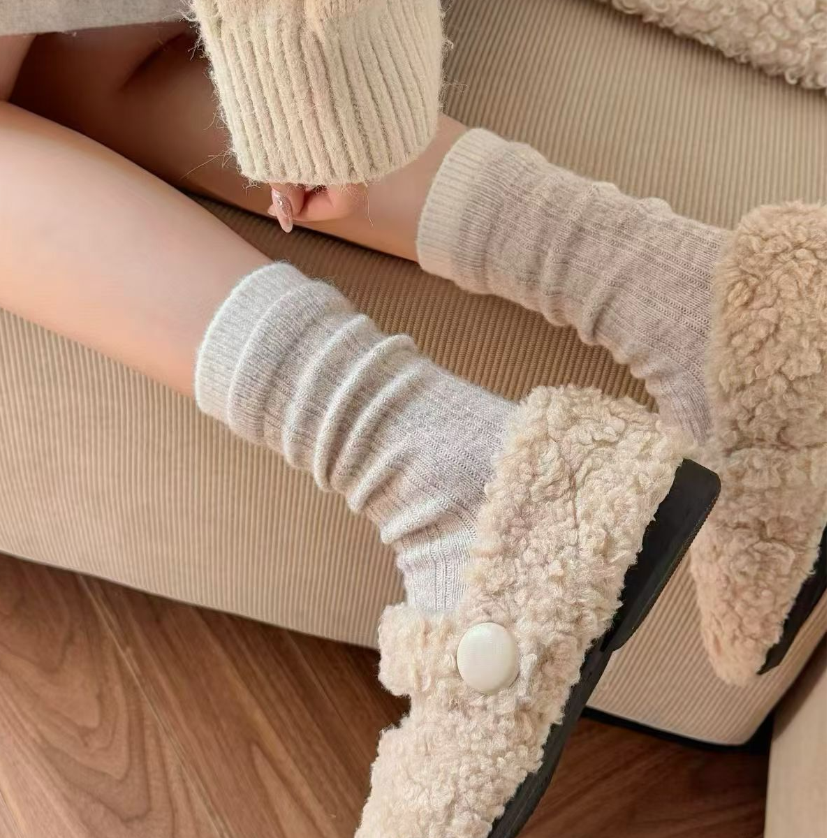 【个人单】 秋冬款女袜 韩系可爱饰品袜 棉袜精梳棉袜