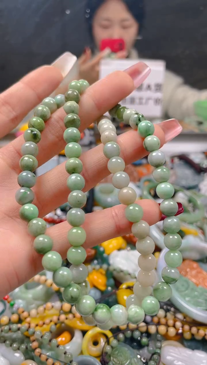 【闪购商品】翡翠颈饰未镶嵌7-8MM/R/翡翠A货一图一物