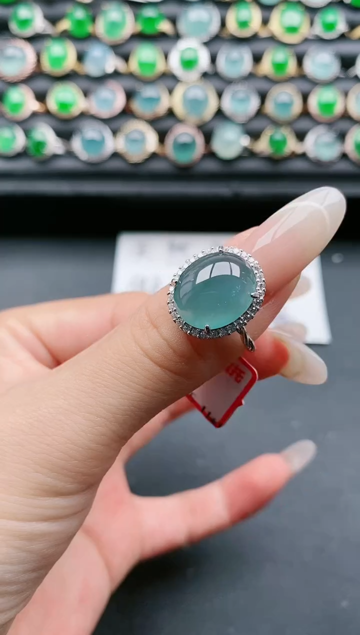 【闪购商品】翡翠戒指银S925镶嵌1111111