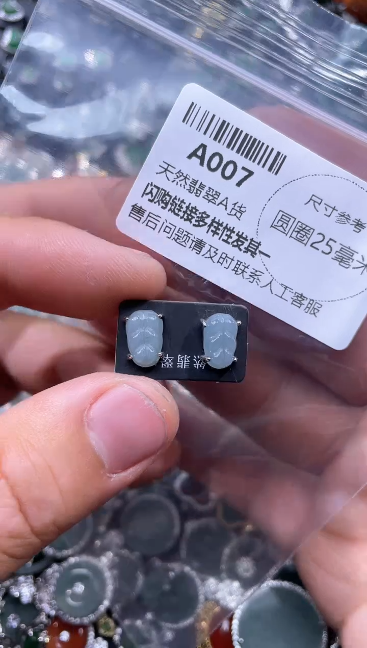 【闪购商品】翡翠颈饰未镶嵌A007耳钉