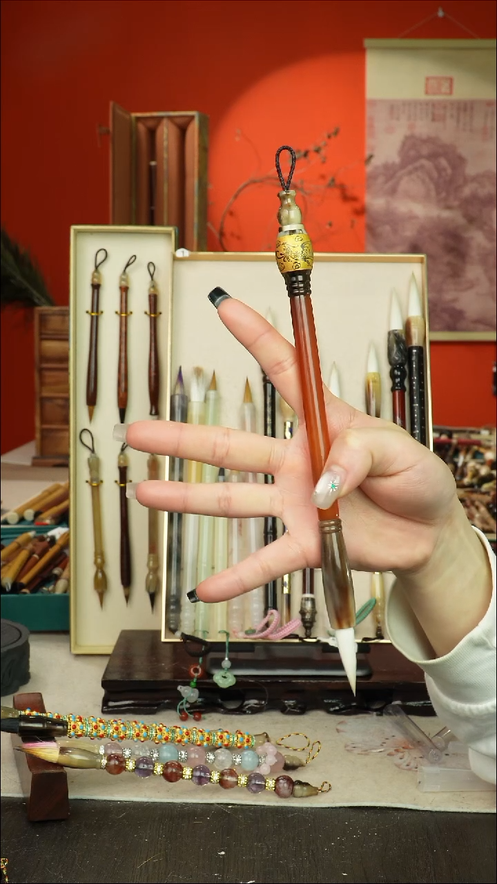 188号闪孤品高货毛笔链接 清水试笔 蘸墨不退