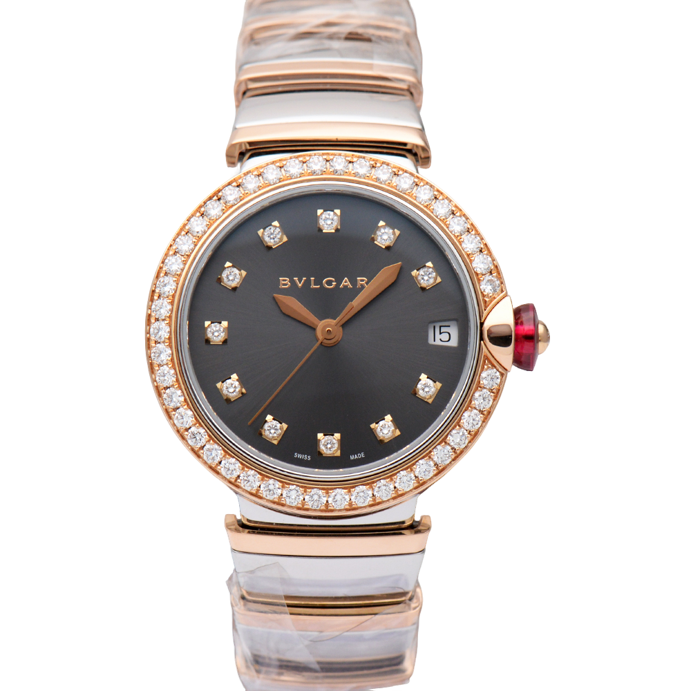 99新 BVLGARI/宝格丽  LVCEA系列103029玫瑰金原钻33mm自动机械表