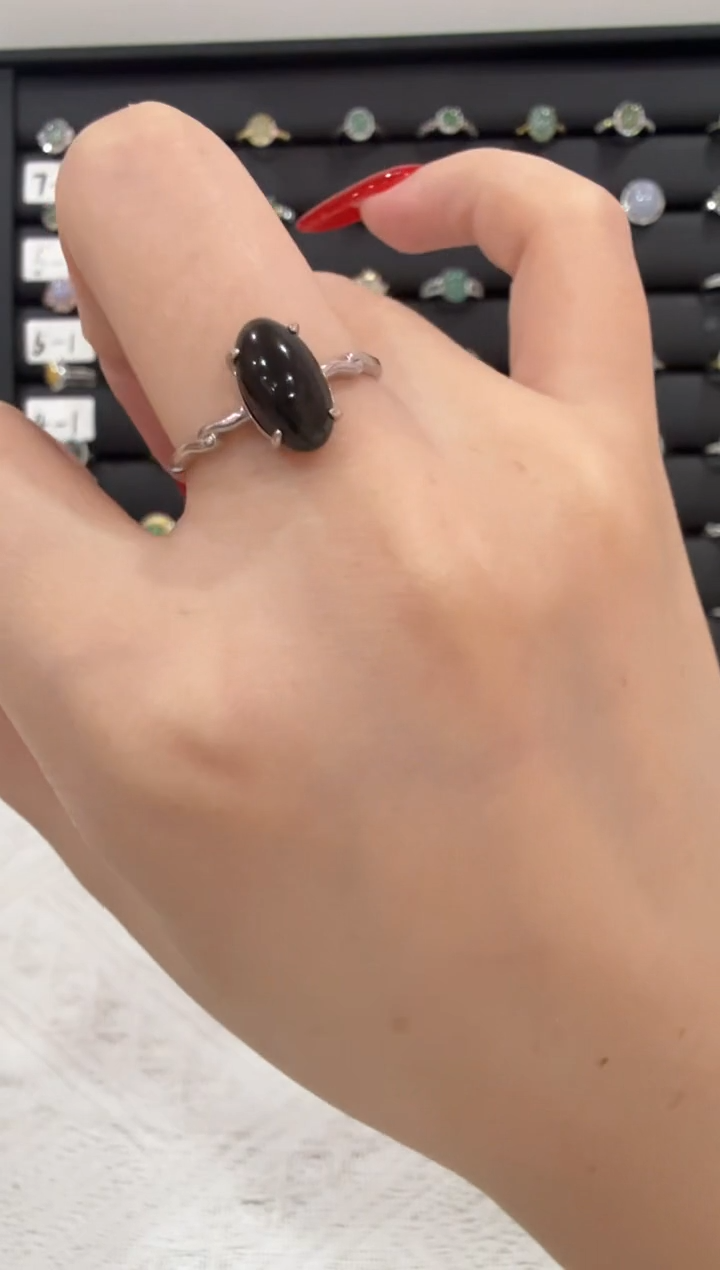 银S925镶嵌戒指翡翠100