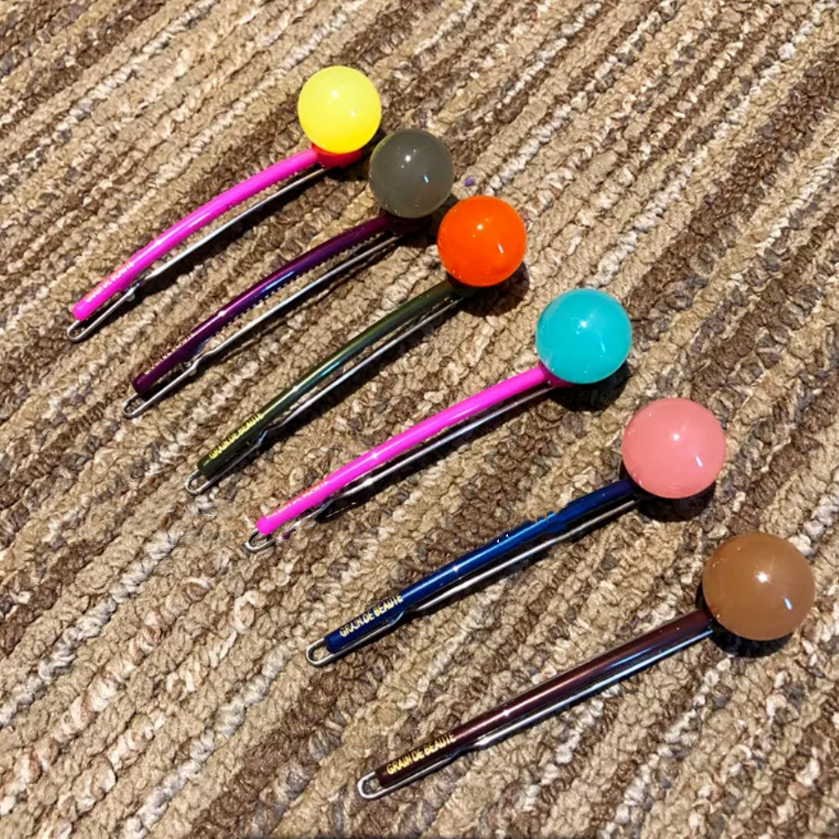 【BORAKOO】【吉莉】【韩国东大门代购】彩色球球～一字发夹