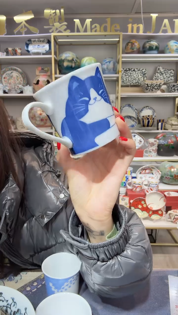 陶瓷黑白马克杯杯一只装