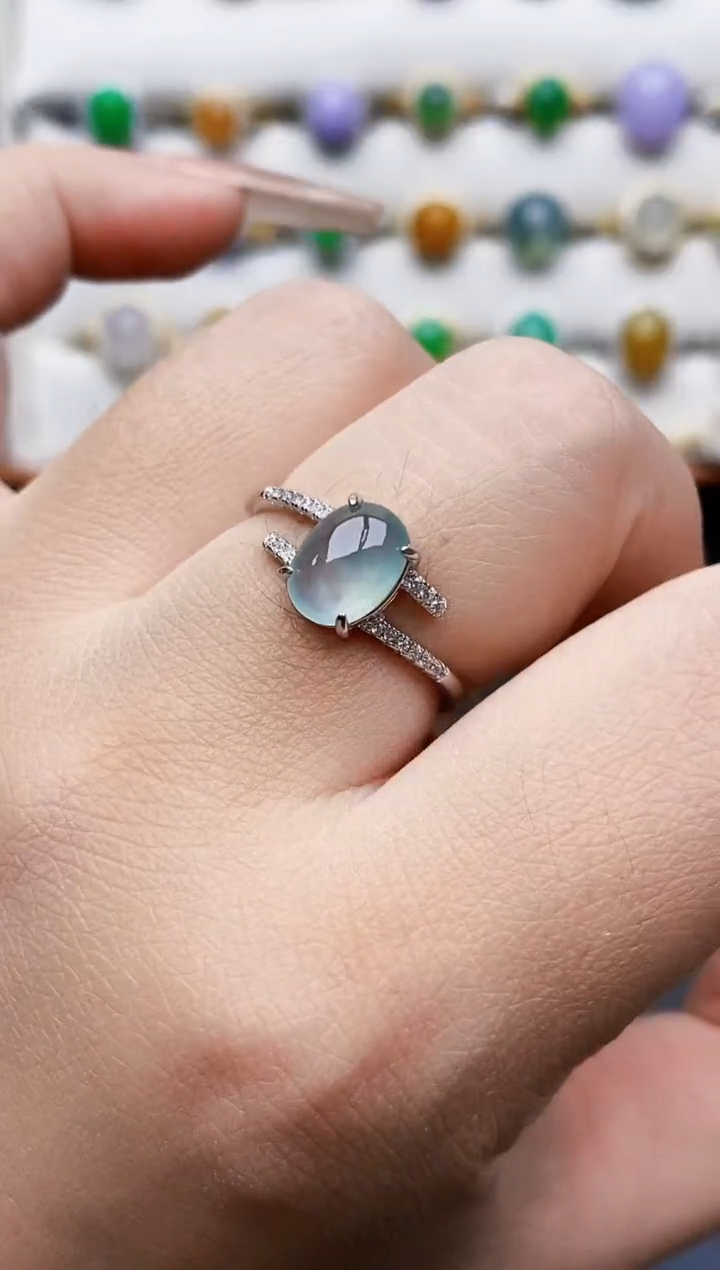 银S925镶嵌戒指翡翠1032