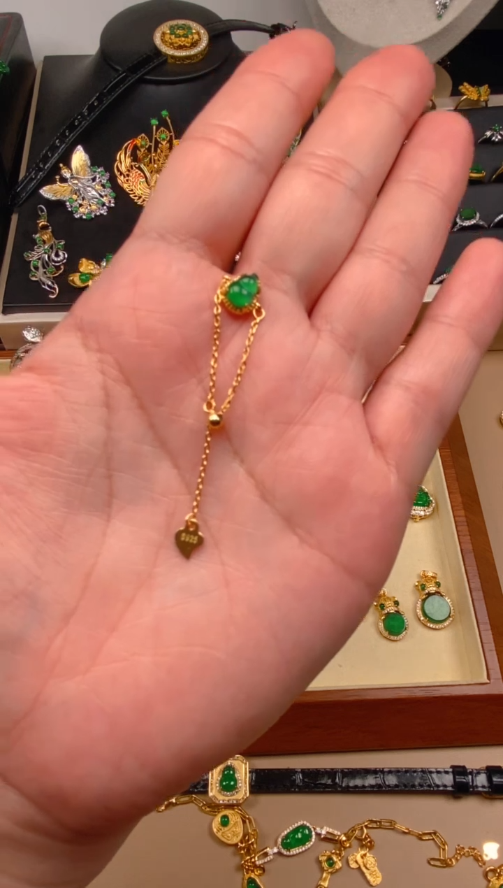 【闪购商品】翡翠吊坠(不含链)银S925镶嵌葫芦