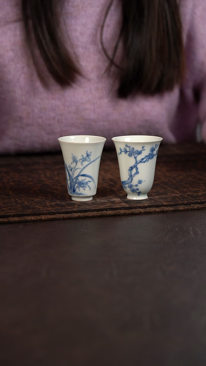 【闪购商品】杯HLX陶瓷梅花加兰花闻香杯 随机