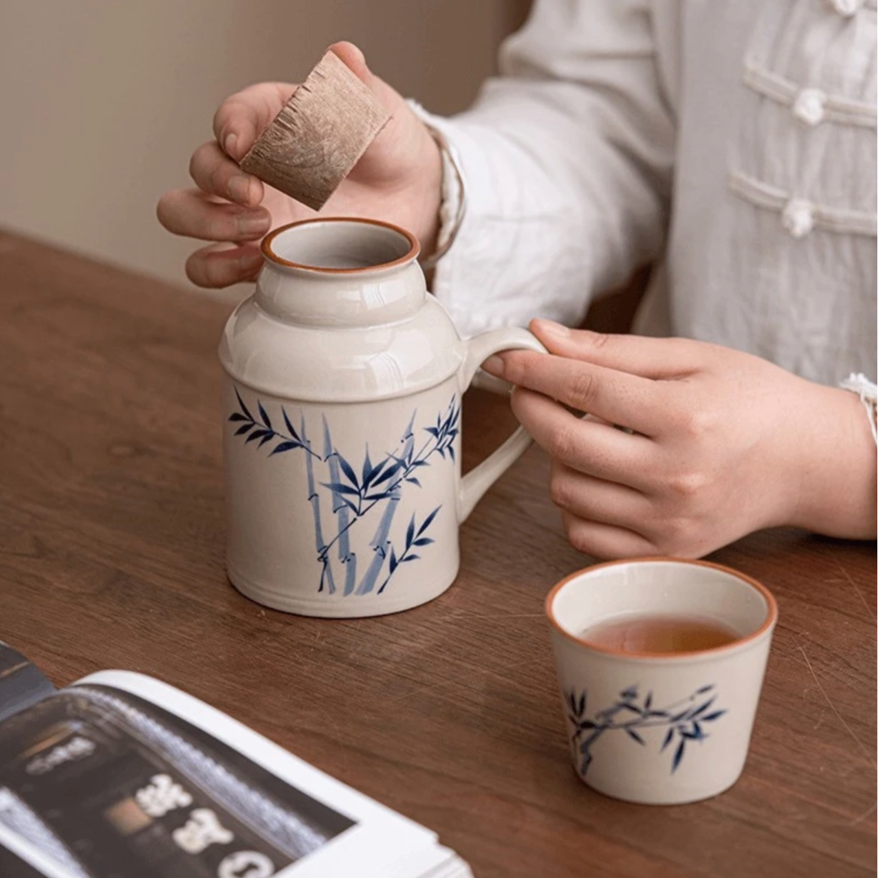 节节高升 暖壶马克杯陶瓷焖茶杯新款复古水杯瓶子办公杯子随手杯