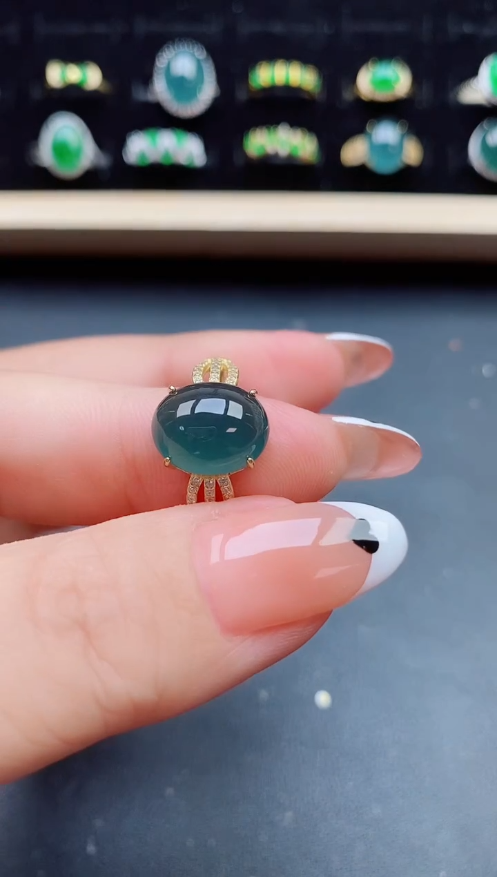 【闪购商品】翡翠戒指银S925镶嵌508085