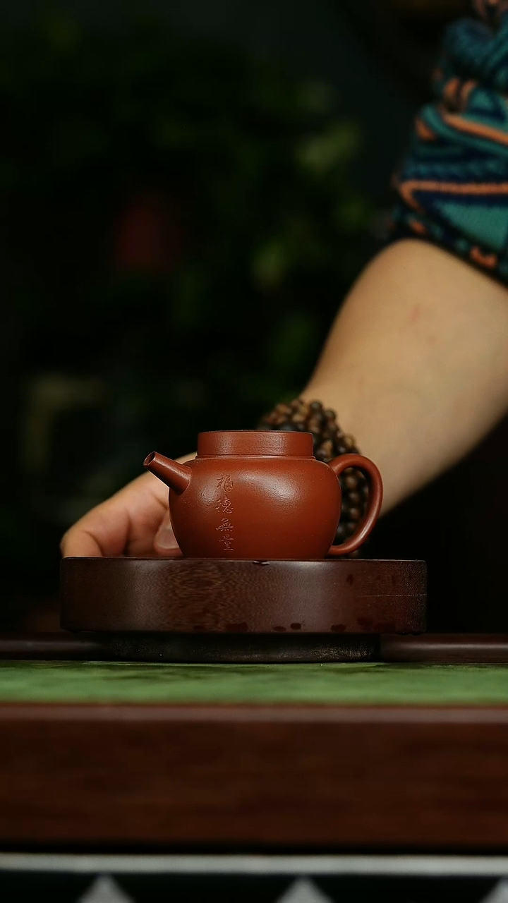 茶壶紫砂y17朱泥巨轮