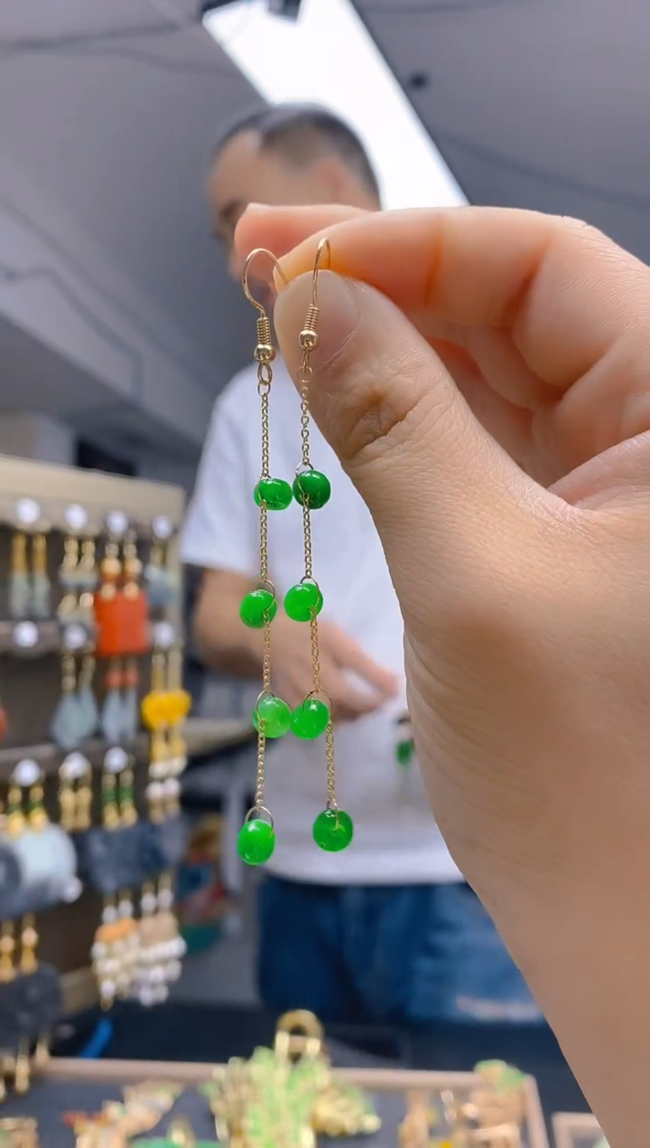 【闪购商品】翡翠耳饰合金83翡翠耳钩