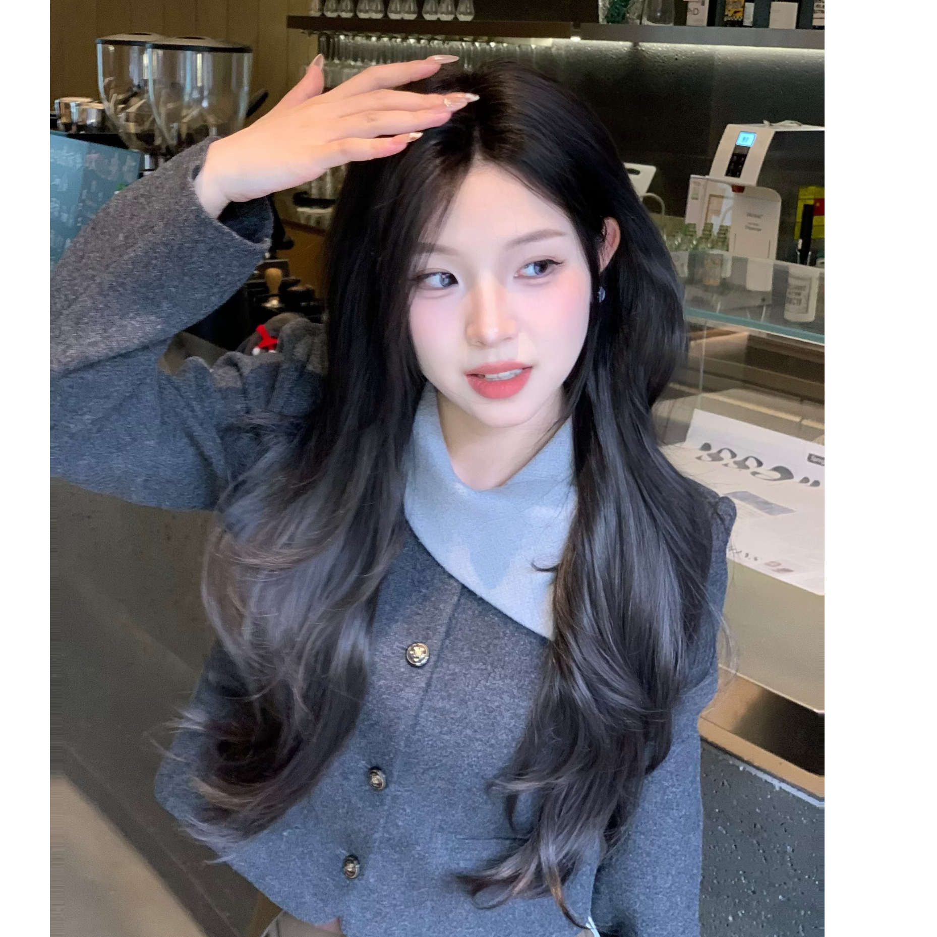 【诗诗专属-新新微卷】新底网前额不翘边人鱼卷免发网假发真人混丝