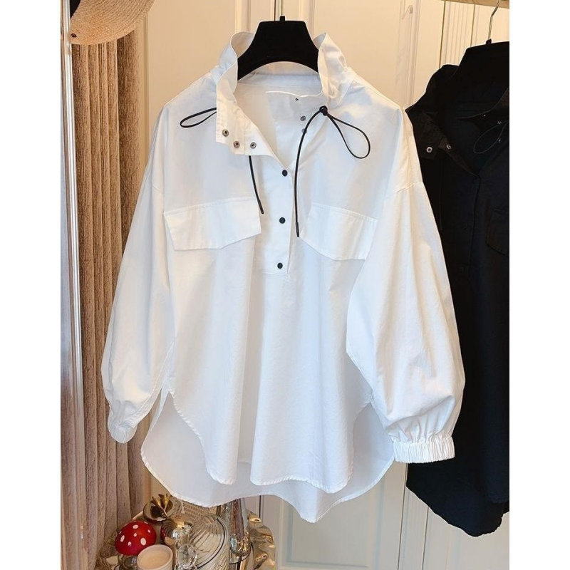 2024早春季新款衬衫女洋气小衫漂亮胖妹妹设计感小众法式上衣衬衣