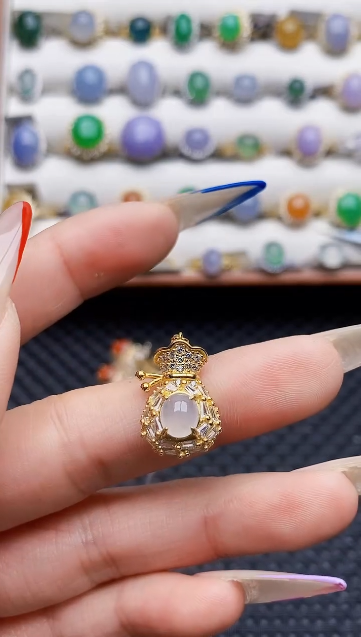 银S925镶嵌戒指翡翠1691