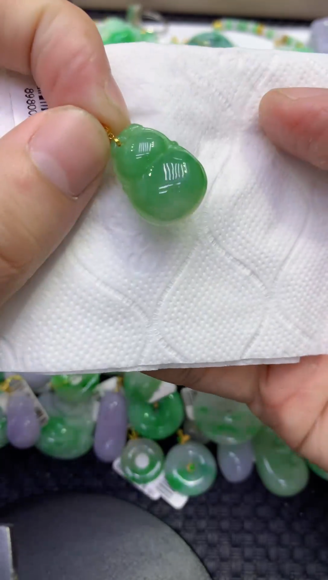 颈饰18K金镶嵌翡翠天然缅甸A货翡翠