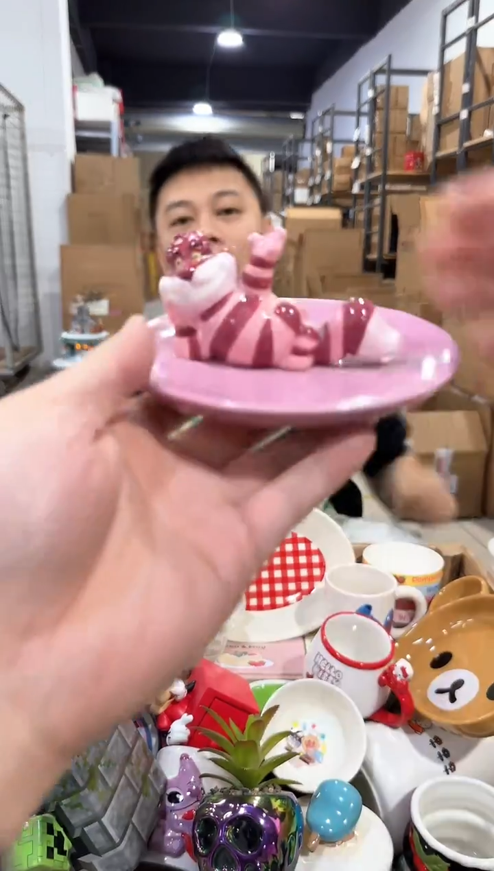瓷片柴郡猫首饰盘