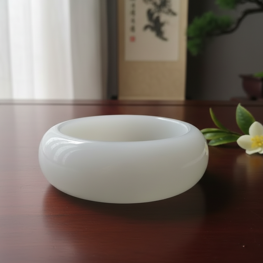 【抖音质检先鉴后发一物一证】正品天然和田玉白玉轮胎镯