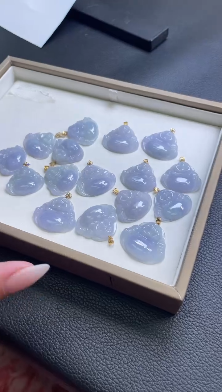 翡翠18K金镶嵌颈饰YFF00446佛公多样性发1件