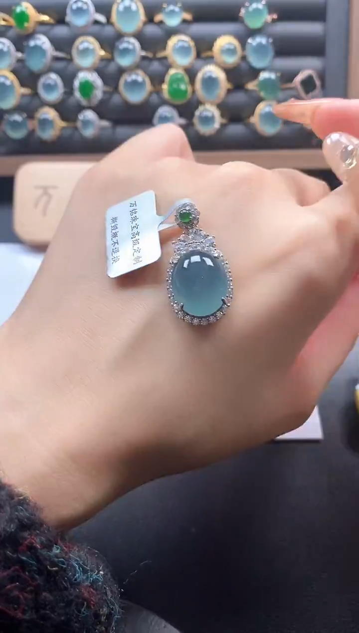 银S925镶嵌戒指翡翠51151