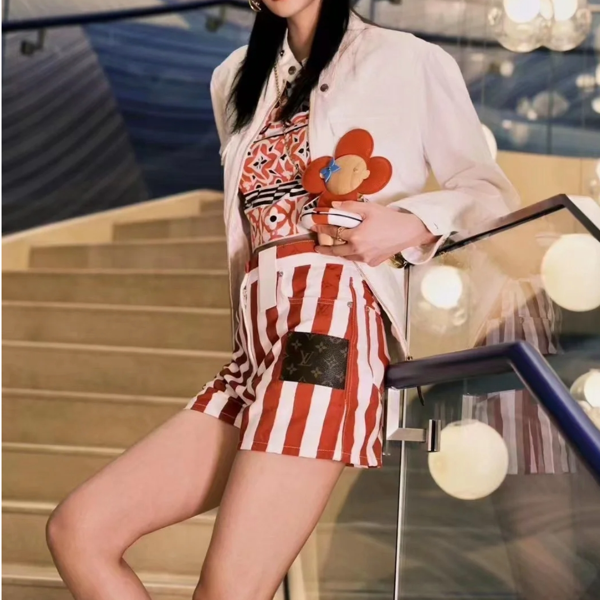未使用 LouisVuitton/路易威登 汤/P235704630/暗纹logo 短裤 36